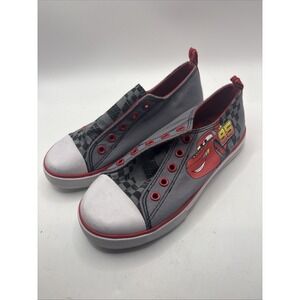 Disney Pixar Youth 13 Cars Lightening McQueen Slip On w/eyelets Sneakers Gray